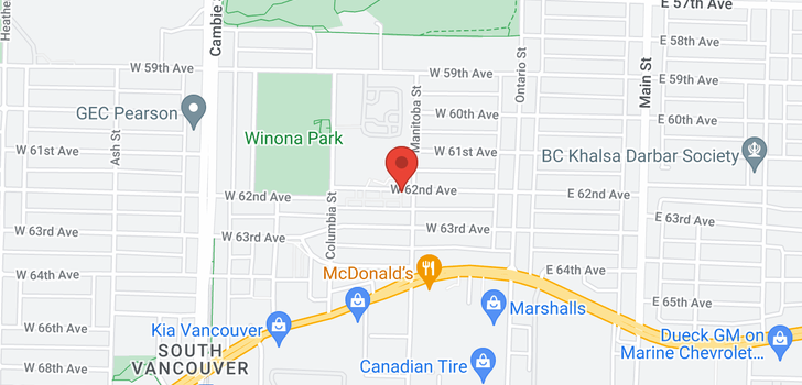 map of 4 218 W 62ND AVENUE
